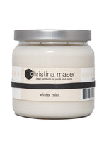 Load image into Gallery viewer, Christina Maser Co. Winter Mint Soy Wax Candle 16 oz glass jar.