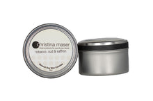 Load image into Gallery viewer, Tobacco Oud & Saffron Soy Wax Candle 6 oz. tin by Christina Maser Co.