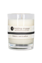 Load image into Gallery viewer, Tobacco Oud & Saffron Soy Wax Candle 10 oz Tumbler by Christina Maser Co.
