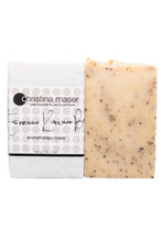 Load image into Gallery viewer, Espresso Kitchen Bar vegan bar soap. All natural hand poured soap. Soap is natural colored with pops of ground espresso. Bar is wrapped in white paper with wraparound label with beige/brown dot accents.