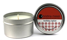Load image into Gallery viewer, Christina Maser Co. Holiday Spice Soy Wax Candle 6 oz metal tin.