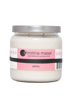 Load image into Gallery viewer, Christina Maser Co. Peony Soy Wax Candle 16 oz glass jar.