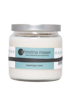 Load image into Gallery viewer, Christina Maser Co. Rosemary Mint Soy Wax Candle 16 oz glass jar.
