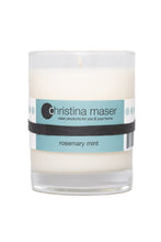 Load image into Gallery viewer, Christina Maser Co. Rosemary Mint Soy Wax Candle 10 oz. glass tumbler.