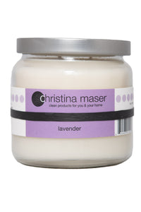 Christina Maser Co. Lavender Soy Wax Candle 16 oz. glass jar.