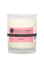 Load image into Gallery viewer, Christina Maser Co. Tuberose Soy Wax Candle 10 oz glass tumbler.
