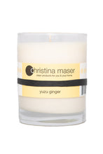 Load image into Gallery viewer, Christina Maser Co. Yuzu Ginger Soy Wax Candle 10 oz glass tumbler.