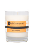 Load image into Gallery viewer, Christina Maser Co. Pure Pumpkin Soy Wax Candle 10 oz glass tumbler.
