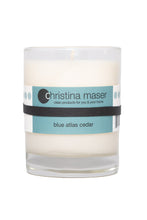 Load image into Gallery viewer, Christina Maser Co. Blue Atlas Cedar Soy Wax Candle 10 oz. glass tumbler.
