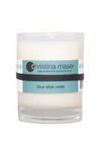 Load image into Gallery viewer, Christina Maser Co. Blue Atlas Cedar Soy Wax Candle 10 oz. glass tumbler.