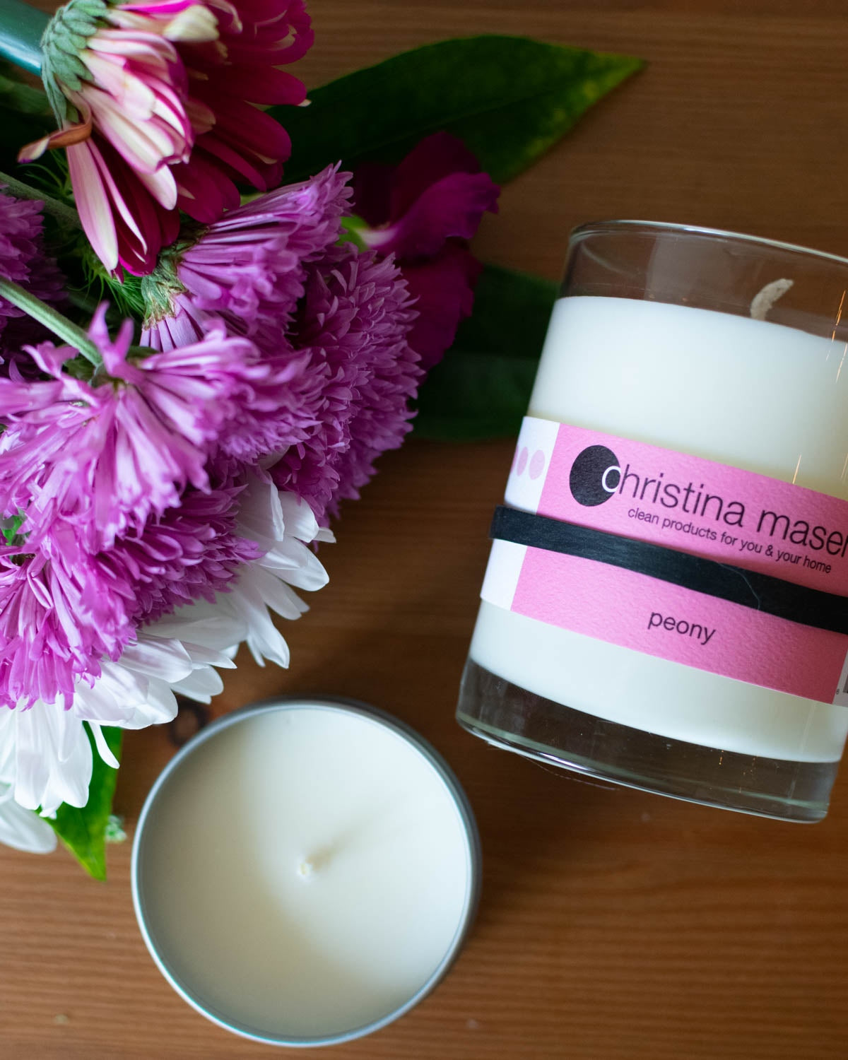 Handmade Peony Candle, Flower Candle, Handmade soy Candle