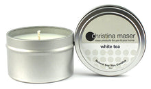 Load image into Gallery viewer, Christina Maser Co. White Tea Soy Wax Candles 6 oz metal tin.
