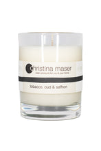 Load image into Gallery viewer, Tobacco Oud &amp; Saffron Soy Wax Candle 10 oz Tumbler by Christina Maser Co.
