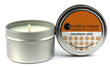 Load image into Gallery viewer, Christina Maser Co. Mandarin Chili Soy Wax Candle 6 oz metal tin.
