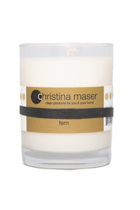 Christina Maser Co. Fern Soy Wax Candle 10 oz. glass tumbler.