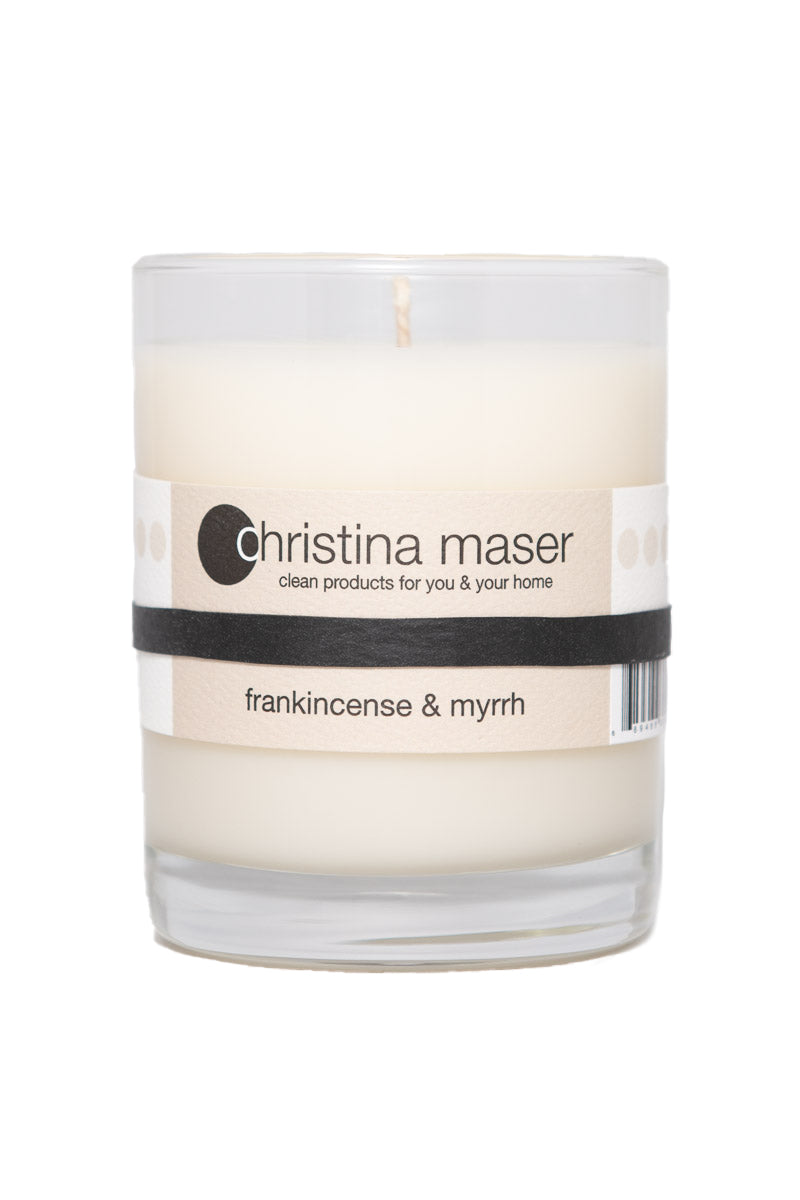 Frankincense & Myrrh Natural Candle w/ Tourmaline for Protection ~ Ess –