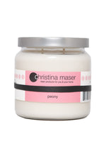 Load image into Gallery viewer, Christina Maser Co. Peony Soy Wax Candle 16 oz glass jar.
