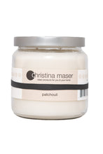 Load image into Gallery viewer, Christina Maser Co. Patchouli Soy Wax Candle 16 oz. glass jar.
