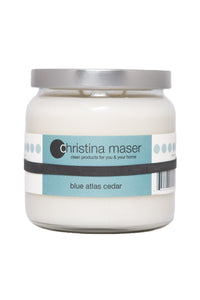 Christina Maser Co. Blue Atlas Cedar Soy Wax Candle 16 oz. glass jar