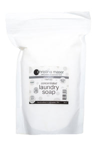 Concentrated powdered vegan laundry soap refill bag. Unscented is perfect for baby laundry or sensitive skin. High efficiency compatible.