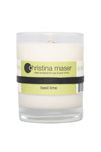 Load image into Gallery viewer, Christina Maser Co. Basil Lime Soy Wax Candle 10 oz. glass tumbler
