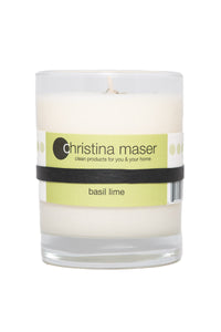 Christina Maser Co. Basil Lime Soy Wax Candle 10 oz. glass tumbler
