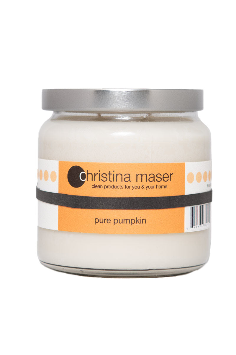 Christina Maser Co. Pure Pumpkin Soy Wax Candle 16 oz glass jar.