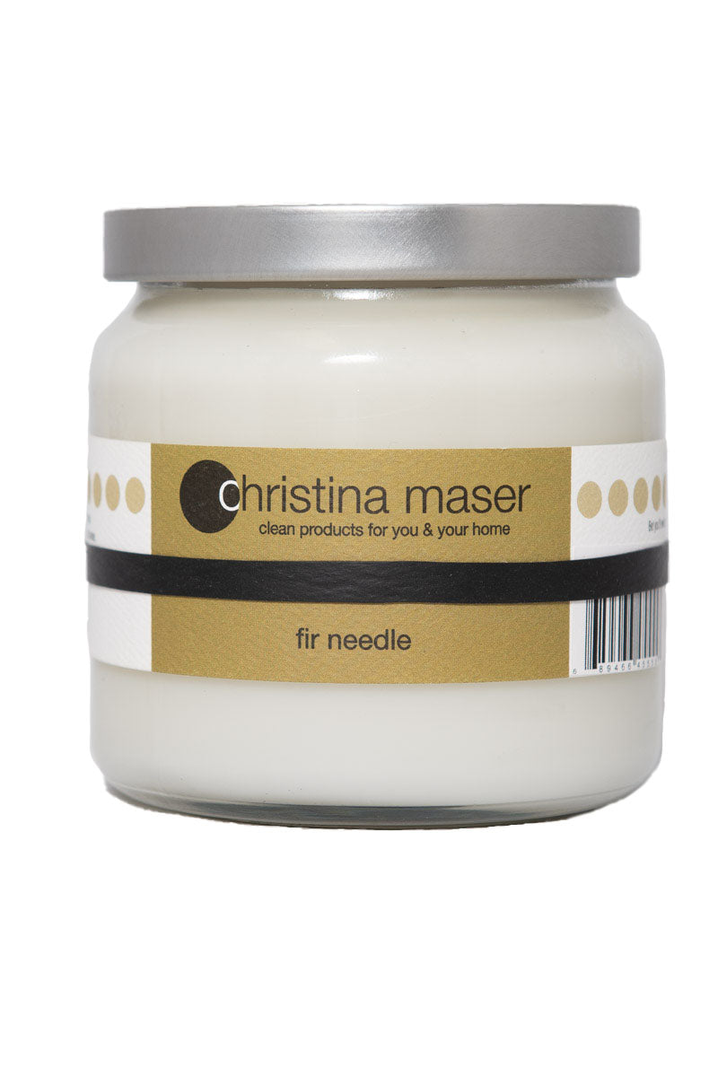 Christina Maser Co. Fir Needle Soy Wax Candle 16 oz glass jar.