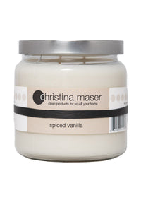 Christina Maser Co. Spiced Vanilla Soy Wax Candle 16 oz glass jar.