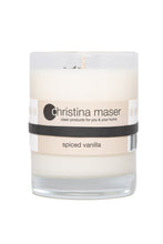 Load image into Gallery viewer, Christina Maser Co. Spiced Vanilla Soy Wax Candle 10 oz glass tumbler.
