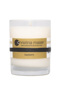 Christina Maser Co. Bayberry Soy Wax Candle 10 oz. glass tumbler.