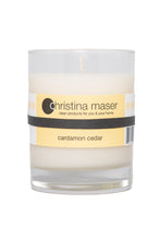 Load image into Gallery viewer, Christina Maser Co. Cardamom Cedar Soy Wax Candle 10 oz. glass tumbler
