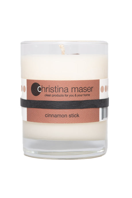Christina Maser Co. Cinnamon Stick soy wax candle 10 oz glass tumbler.
