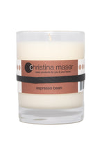 Load image into Gallery viewer, Christina Maser Co. Espresso Bean Soy Wax Candle 10 oz glass tumbler.
